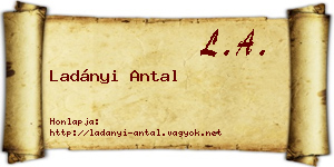 Ladányi Antal névjegykártya